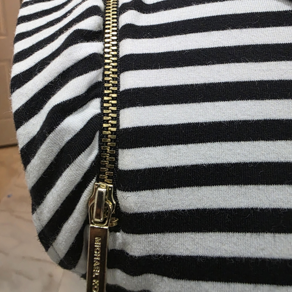 MICHAEL Michael Kors Black and White Striped Midi Dress - Picture 3 of 5